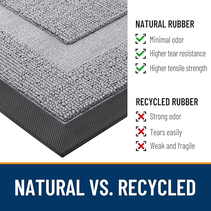 OLANLY Half Circle Front Door Mat Outside 71x23 All-Season Rubber Doormat | - Image 3