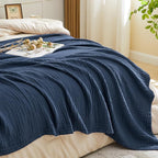 EMME Muslin Blankets for Adults Throw Blanket for Couch Breathable Gauze Soft - Image 5