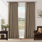 Latte Burlap Room Darkening Curtains 120 Inches Long by Twodrapes