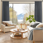 Dark Gray Curtains 108 Inches Long 2 Panels Set - Image 6