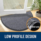 OLANLY Half Circle Front Door Mat 35x30, Waterproof Heavy-Duty Doormat | Grey - Image 4