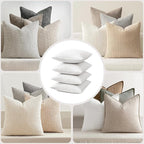 MIULEE 20x20 Pillow Inserts, Double-Layer Down-Proof Cotton Cover, Decorative - Image 4