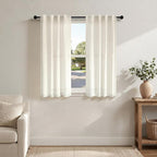 Pitalk 60 Inch Length Linen Curtains Cream Ivory Semi Sheer Light Filtering by Pitalk