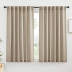 RYB HOME Linen Semi Sheer Curtains 63 inch Length by RYBHOME