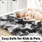 Amdrebio Black White Grey Runner Area Rug 2x6 - Image 7