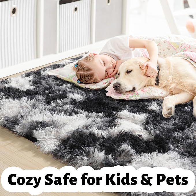 Amdrebio Black White Grey Runner Area Rug 2x6 - Image 7