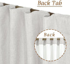 Light Grey 100% Blackout Linen Curtains 84 Inches Long 2 Panels | Linen Textured - Image 6