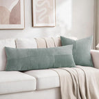 Fancy Homi 2 Packs Grey Blue Decorative Throw Pillow Covers 16x16 Inch - Image 5