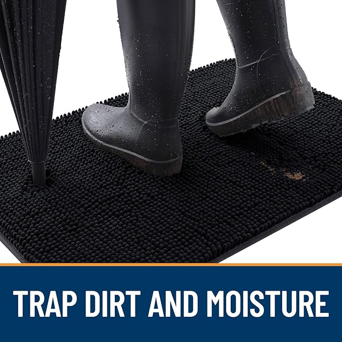 OLANLY Dog Door Mat for Muddy Paws 59x35, Super Absorbent Chenille Mud Mat | - Image 2