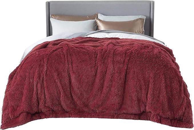 Bedsure GentleSoft Fluffy Burgundy Red King Size Blanket by Unknown