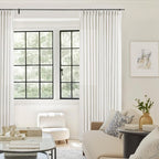 Beige White Pinch Pleated Linen Curtains 126 Inches Long 2 Panels | 400GSM - Image 8