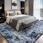 Rugflix 4x6 Area Rugs for Living Room, Washable Navy Blue Dark Rug | Machine - Image 2