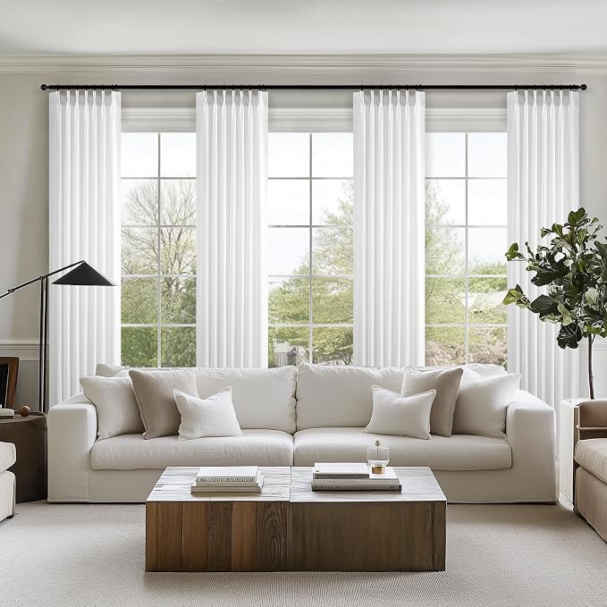 Topfinel 96 Inches Long Pinch Pleated Semi Sheer Curtains - Image 8
