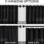 Long Black Curtain 105 inches Long 2 Panels Set - Image 3