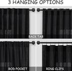 Black Sheer Linen Curtains 90 inch Length - Image 4