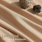 Camel Linen Curtains for Living Room 92 Inches Long Back Tab and Rod Pocket - Image 4