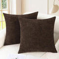 CaliTime Decorative Couch Throw Pillow Covers 24 X 24 Inches Coffee | Pack of 2 by CaliTime