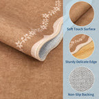 GarveeHome Round Rugs 4ft Scalloped Washable Small Circle Rug - Image 5