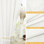 54 Inch Length Ivory White Linen Curtains - Image 7