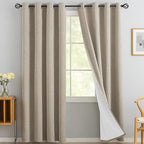 Yakamok Natural Linen Textured Curtains 96 Inches Long by Yakamok