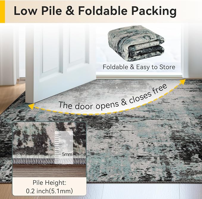 RELEANY Washable 6'x8' Abstract Area Rug - Image 6