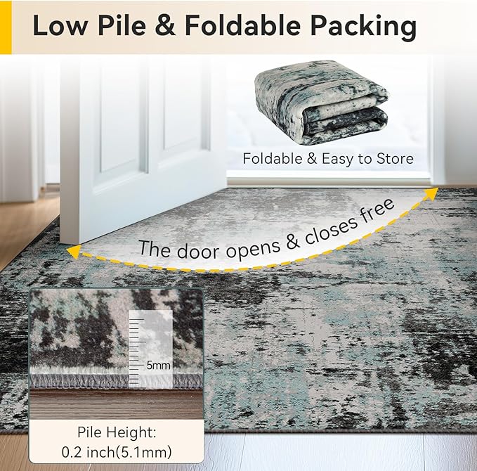 RELEANY Washable 7'x9' Abstract Area Rug - Image 7