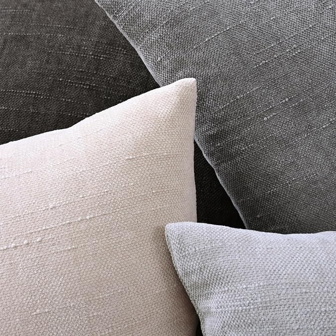 Set of 4 Soft Textured Decorative Throw Pillow Covers 12x20 Inch Cozy Farmhouse - Image 5