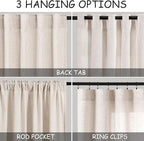 Beige Linen Curtains for Kitchen Windows Over Sink - Image 2