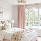 Linen Textured Total Blackout Sliding Door Curtains 96 Inches Long, Blush Pink - Image 6
