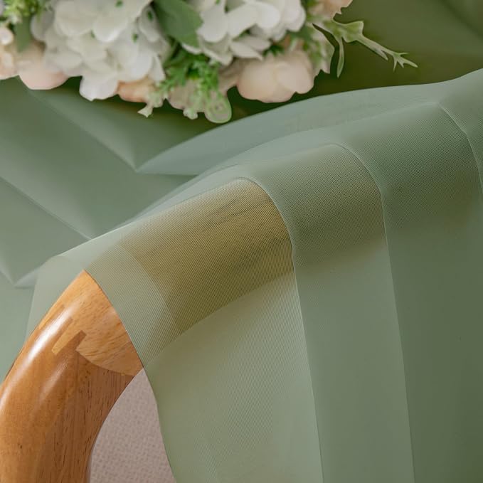 Simplebrand Sage Sheer Curtains 96 Inches Long, Light Filtering Rod Pocket - Image 7