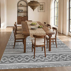 cotiled Boho 7x9 Area Rug for Living Room: Large Moroccan Washable Rug | Stain - Image 7