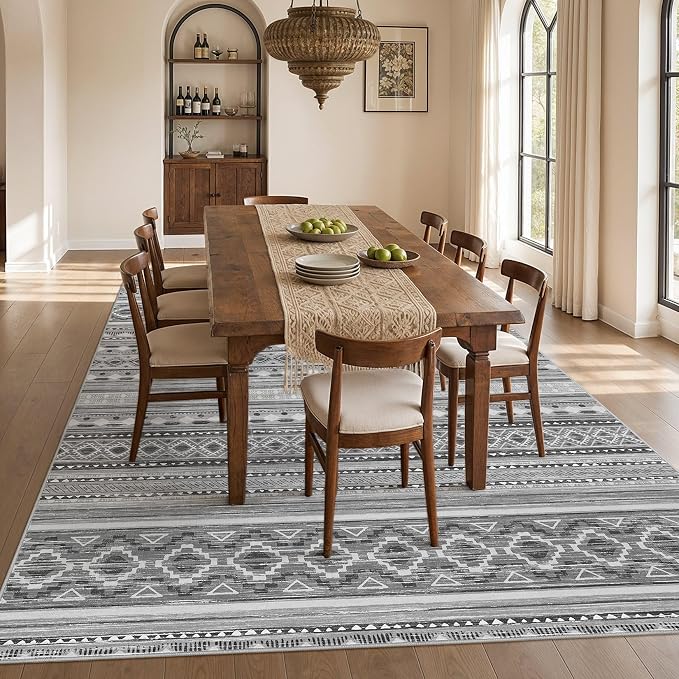 cotiled Boho 5x8 Area Rugs for Living Room: Soft Moroccan Washable Rug | Solve - Image 7