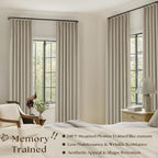 Burlywood Birch 63 Inch Blackout Pleated Linen Curtains - Image 2