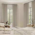 Burlywood Birch 100% Blackout Pinch Pleated Linen Curtains 84 Inches Long | - Image 2