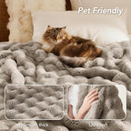 L'AGRATY Faux Rabbit Fur Throw Blanket - Image 4