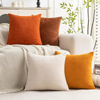 Set of 4 Soft Textured Decorative Throw Pillow Covers 18x18 Inch Cozy Farmhouse - Image 3