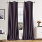 100% Blackout Curtains 102 Inch Length 2 Panels Set by Guken