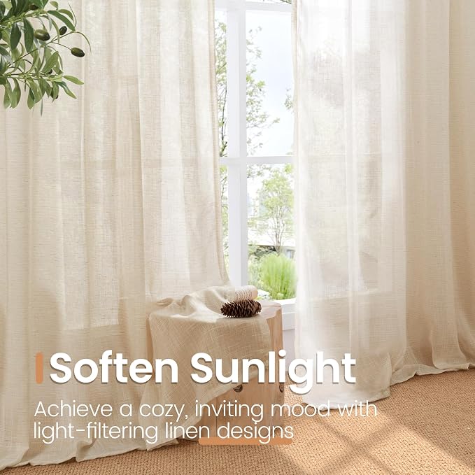 BGment Natural Linen Curtains 72 Inches Long - Image 6