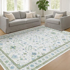 Cream Oushak 7x9 Bedroom Rug - Image 3