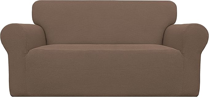 Easy-Going Stretch Oversized Loveseat Couch Covers Washable Brown | 1-Piece by Easy-Going