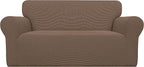 Easy-Going Stretch Oversized Loveseat Couch Covers Washable Brown | 1-Piece by Easy-Going
