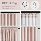 Topfinel Light Pink 105 Inch Curtains 2 Panels Set - Image 3