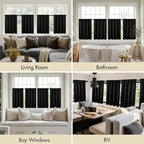 MIULEE Set of 4 Black 45 Inch Short Blackout Kitchen Window Curtains | Bedroom - Image 6