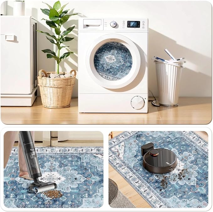 SERISSA 5x7 Washable Non Slip Boho Area Rug - Image 2