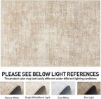 8x10 Area Rugs for Living Room: Washable Abstract Beige Badroom Carpet | - Image 8