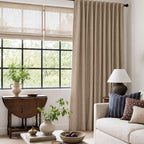 Linen Textured Blackout Sliding Door Curtains 96 Inches Long, Copper Brown | - Image 6
