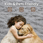 7x10 Large Grey Fluffy Soft Area Rug Non-Slip - Image 7