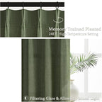 Loden Pinch Pleated Floor to Ceiling Long Curtains 120 Length, Vintage Curtains - Image 3