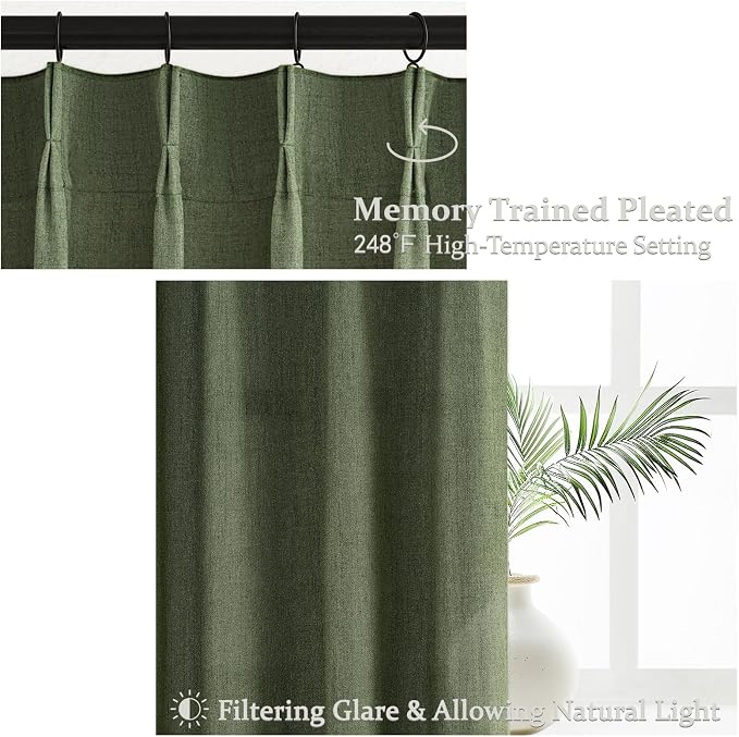 PleatedDrapes Vintage Moody Green Lodon Curtains - Image 3