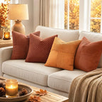 MIULEE Fall Rust Decorative Lumbar Throw Pillow Covers 12x24 Inch 2 Pack | Boho - Image 4